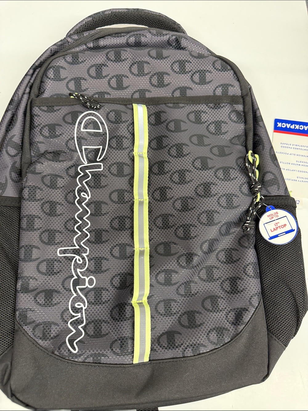 NEW Champion Logo Backpack with Neon Accent